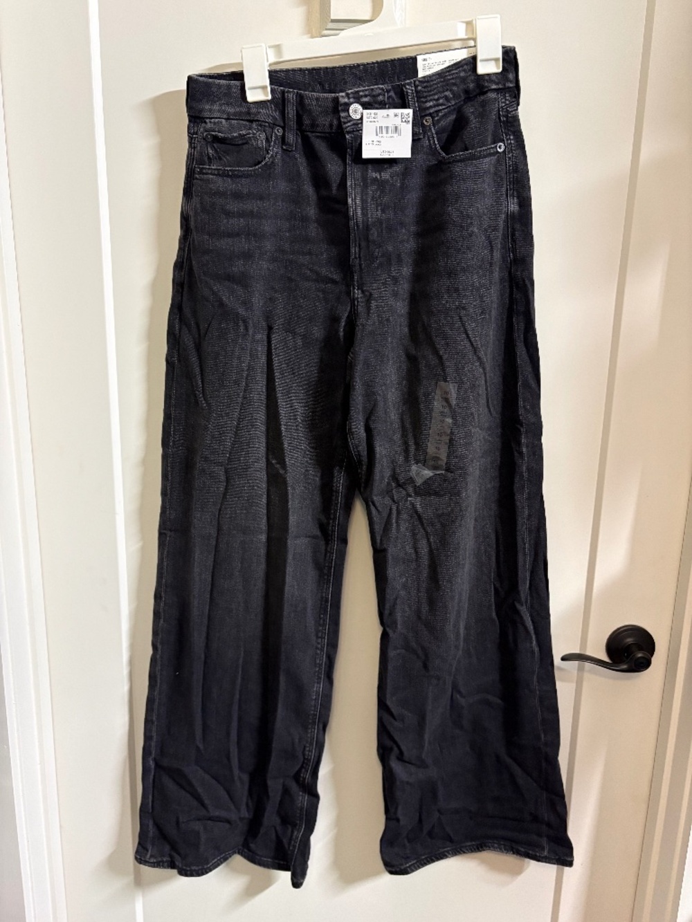 American Eagle black high waisted wide leg jean